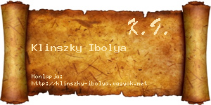 Klinszky Ibolya névjegykártya
