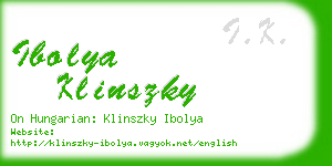 ibolya klinszky business card